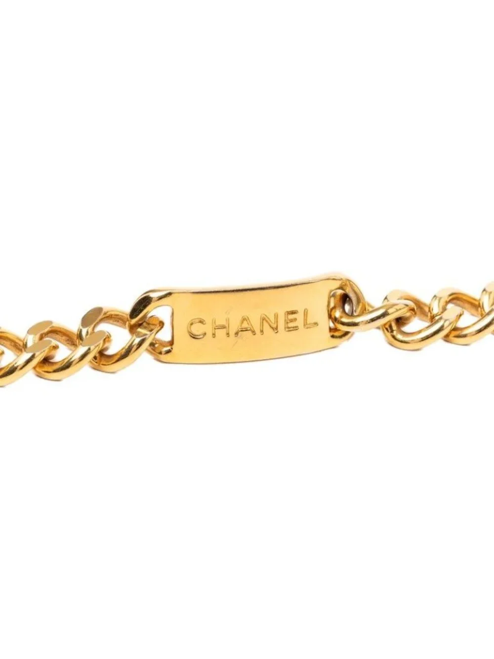 Chanel Vintage Logo Chain Belt Gold Plated